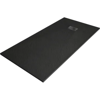 Sprchová vanička Mexen Hugo, obdélníková sprchová vanička SMC 170 x 90 cm, černá, černá krytka, 42709017-B