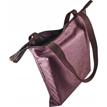 Kabelka Nákupní taška na zip úzká prostorná fialová