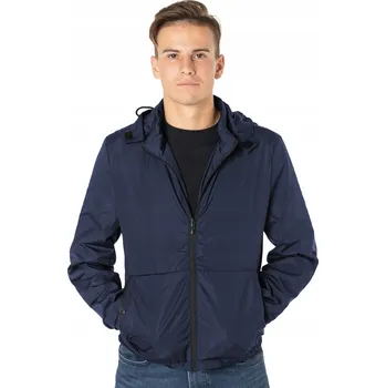 Pánská softshellová bunda Lehká Pánská Přechodová Bunda Větrovka s kapucí Jaro Podzim 70122 XXL