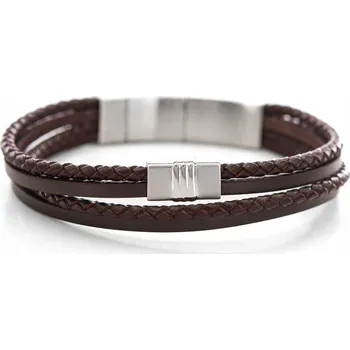 Náramek Fossil Pánský kožený náramek JF02934040