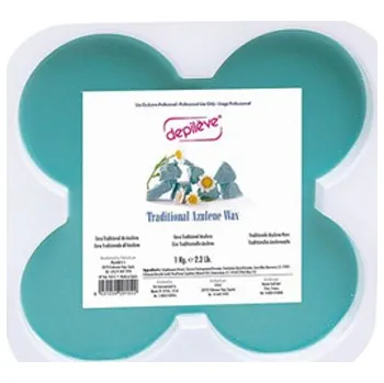 Přípravek na depilaci a epilaci Depiléve Traditional Azulene BIO – Tradiční depilační vosk s azulénem – 2 × 500 g Tradiční profesionální vosk s azulénem pro silné chloupky a citlivou pokožku