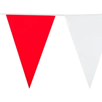 Girlanda červeno- bílé praporky