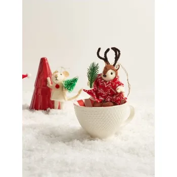 Vánoční dekorace Sinsay - Vánoční dekorace ve tvaru soba - béžová - 593HB-08X - 593HB-08X-ONE