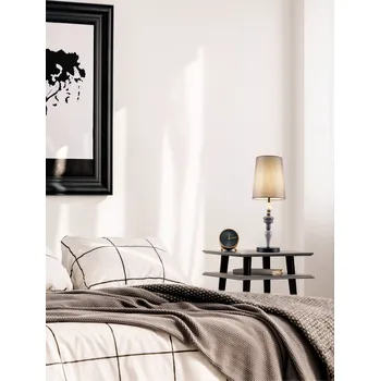 Lampička LED šedo-hnědá stolní lampa Damo