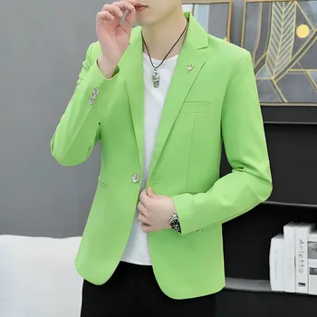 Pánské sako Best Fashion Pánské společenské sako se štíhlým střihem Velikost: M, Barva (Varianta): Zelená