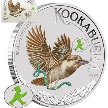 Stříbrná mince 1 Oz Australian Kookaburra (Ledňáček) 2024 Color (World Money Fair Berlin 2024) karta