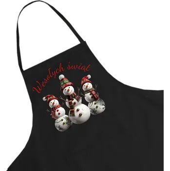 Kuchyňská zástěra Černá kuchyňská zástěra s vánočním motivem - tip na dárek k Mikuláši W17