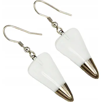 Náušnice Žluté náušnice trojúhelník, ruční výroba, zdobené platinou