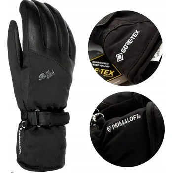 Rukavice Dámské lyžařské rukavice LEVEL GORE TEX zimní teplé černé kožené velikost S