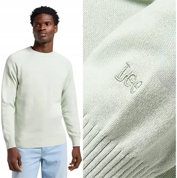 Podprsenka Lee svetr Clean Raglan Sweater zelený kulatý velikost XXL