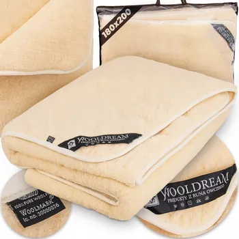 Prostěradlo Vlněná deka velká teplá přehoz australská merino vlna ecru 180x200