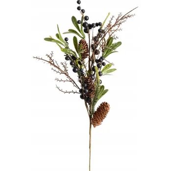 umělá květina TUNDRA umělá Větvička se šiškami a hlohem 60 cm HOMLA