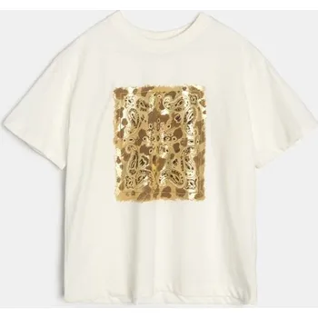 Sinsay - Bavlněná košilka s potiskem - krémová - 174HA-01X - 174HA-01X-M