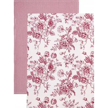 Utěrka Sada kuchyňských utěrek NELE s květinovým vzorem 2 ks 45x65 cm HOMLA