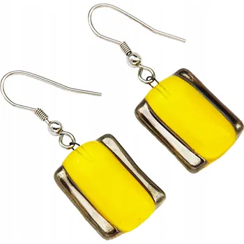 Náušnice Tyrkysové náušnice obdélník, ruční výroba, zdobené platinou