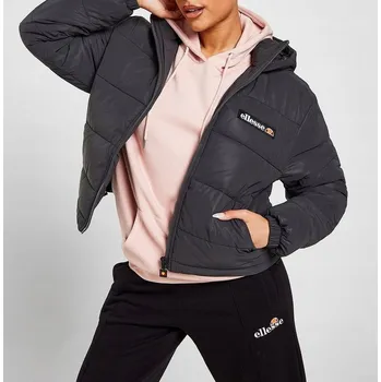 Dámská péřová bunda ELLESSE BACK LOGO PADDED REFLECTIVE JACKET tmavě šedá