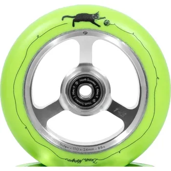 Kolečko ke koloběžce Kolečko NORTH Devin Morgan Signature 110x24mm | 88A | ABEC-9 | SILVER-LIGHT GREEN