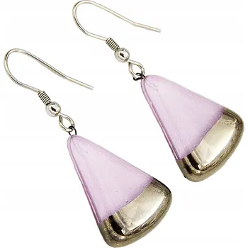 Náušnice Červené náušnice šipka, ruční výroba, zdobené platinou