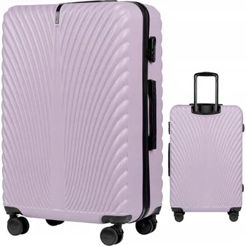 WINGS Velký cestovní kufr FIALOVÝ ABS+ 4 kolečka šifrovací zámek