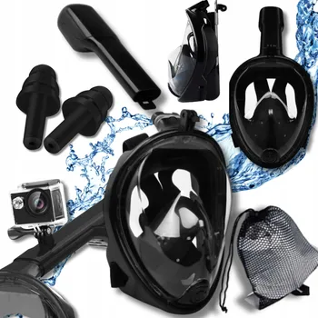 Potápěčská maska Celotvárová Potápěčské Brýle na šnorchlování PrzydaSie #8836 černá