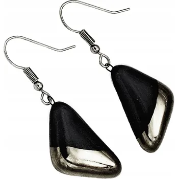 Náušnice Zelené náušnice výseč, ruční výroba, zdobené platinou