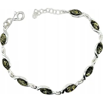 Náramek Stříbrný náramek s jantarem, jemný koňakový odstín STŘÍBRO 925 FILM