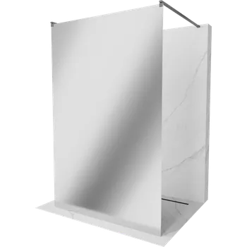 Mexen Kioto, sprchová zástěna Walk-In 100 x 200 cm, 8mm sklo vzor zrcadlo, grafitový profil, 800-100-002-95-50