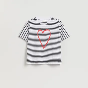 Reserved - Tričko s ozdobným srdcem - vícebarevná - 152HT-MLC - 152HT-MLC-XS