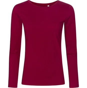 Dámské tričko X.O by Promodoro Lehké elastické dámské tričko z česané bavlny s dlouhým rukávem Barva: červená lesní, Velikost: XXL XO1565