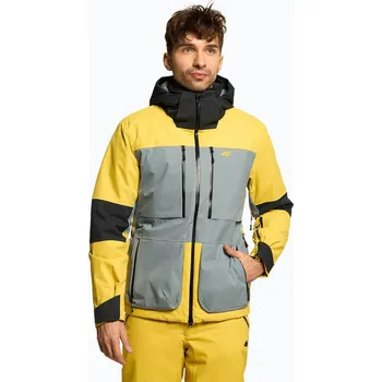 Pánská lyžařská bunda H4Z22 žluto-černá - 4F XXXL