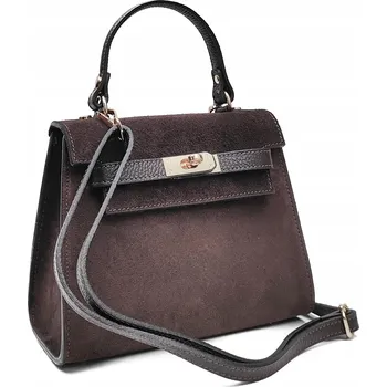 Kabelka Laura Biaggi kabelka kufřík pravá semišová kůže hnědá