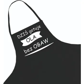 Kuchyňská zástěra Černá kuchyňská zástěra jako Dárek + jméno, vzor 30