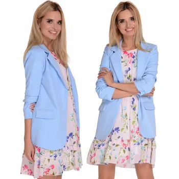 Dámské sako Sako - Delší plášť - Světle Modrá L/40