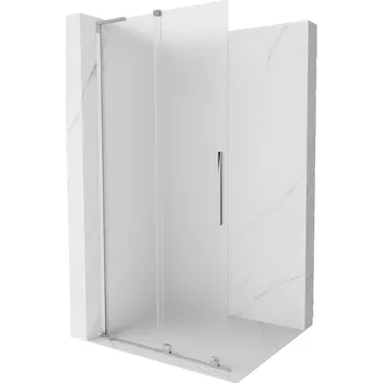 Mexen Velar L, posuvná sprchová zástěna Walk-in 120 x 200 cm, 8mm sklo námraza, chromová, 871-120-003-33-01