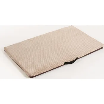 Pelíšek pro psa Ortopedická matrace velur béžový/spodek eko kůže černá hřejivý povrch pohodlná příjemná na dotyk Velikost matrací: 50x35cm