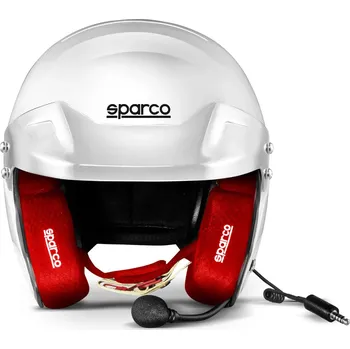 Motodoplněk Sparco helma RJ-i s intercomem a homologací FIA, barva: bílo-červená, velikost: M (57-58)