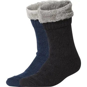 Dámské ponožky SANSIBAR Dámské huňaté ponožky, 2 páry (černá / navy modrá, 39-42)