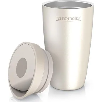 Termoska Arendo - Cestovní hrnek - Hrnek na kávu z nerezové oceli s víčkem - 350 ml - 100% nepropustný -