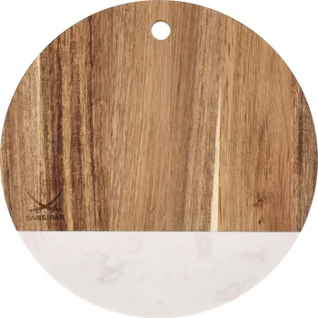 Kuchyňské prkénko SANSIBAR Dřevěné prkénko (kulaté/bílá)