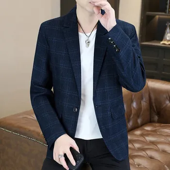 Best Fashion Pánské kárované sako pro společenské příležitosti Velikost: M, Barva (Varianta): Tmavě modrá