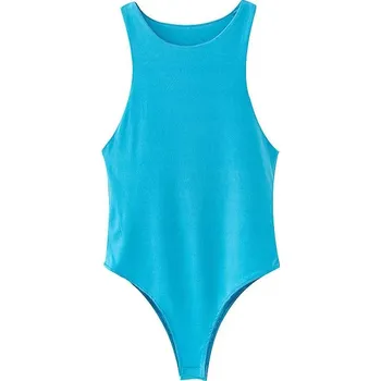 Body Best Fashion Dámský přiléhavý krátký body na léto Velikost: M, Barva (Varianta): Modrá