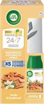 Osvěžovač vzduchu Airwick Freshmatic - komplet (strojek + náplň), Vanilka a santalové dřevo, 250 ml