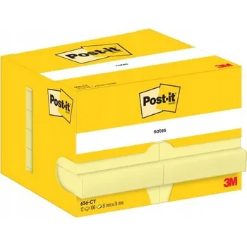 Samolepící bloček Samolepicí bločky POST-IT (656) 51x76mm, 12 bločků po 100 listech, žluté