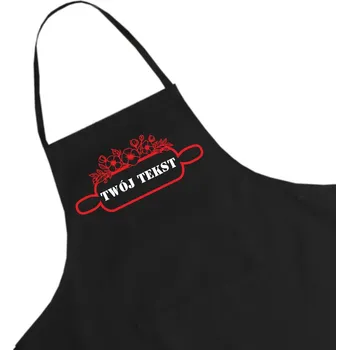 Kuchyňská zástěra Černá kuchyňská zástěra s potiskem a vlastním textem - skvělý tip na dárek W16