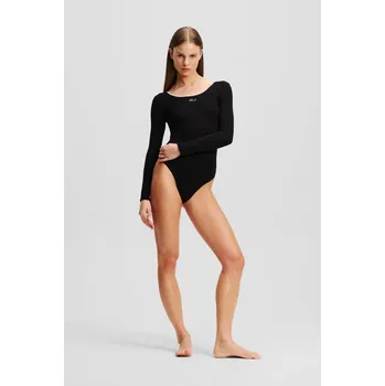 Body SPODNÍ PRÁDLO KARL LAGERFELD SIGNATURE SCOOP NECK LS BODY BLACK