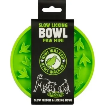 Miska pro psa Protihltací miska a lízací podložka KIWI WALKER Paw 2v1 Mini zelená 14cm