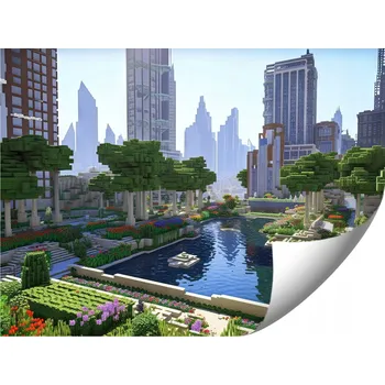 Fototapeta FOTOTAPETA PRO DĚTI MĚSTO VE STYLU MINECRAFT 400x280 DO LOŽNICE