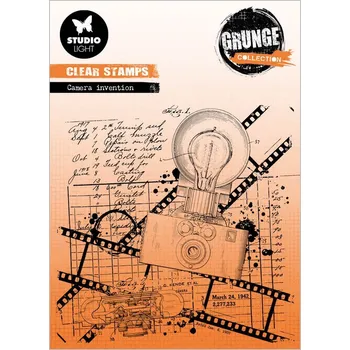 Dětské zboží Gelové razítko Studio Light "Grunge", 12,2x12,2 cm - Fotoaparát