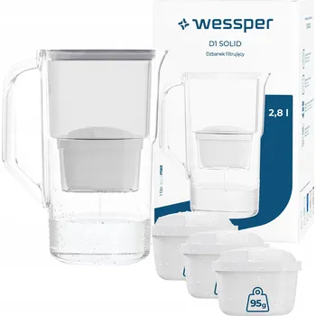 Filtrace vody Filtrační konvice Wessper D1 SOLID 2,8 l šedá + 4x filtr