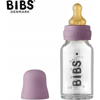 Kojenecká láhev BIBS Skleněná láhev pro miminka 110 ml MAUVE (Fialová)